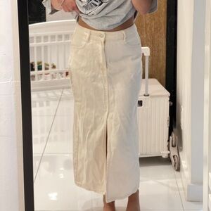 Denim Cream Skirt